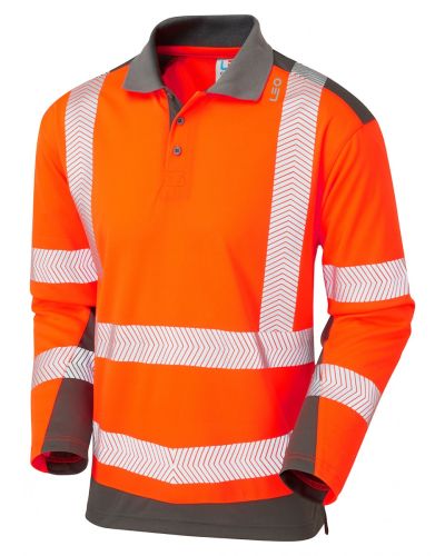 LEO P15 Wringcliff - Hi-Vis EcoViz Performance+ Dual Colour Sleeved Polo Shirt
